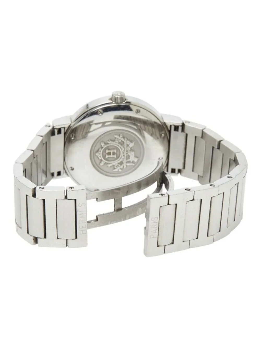 Hermes Nomade Auto Quartz Watch Gray Silver Stainless Steel